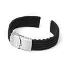Silicone Rubber Diver's Watch Strap Band Deployment Buckle Waterproof Sport 16mm