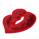 Embroidery Iron sew on patch applique DIY clothing Sequins Red lips 5.4*4cm  lj