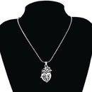 2Pcs/set Puzzle Anatomical Heart Couple Lovers Necklace Statement Jewelry GiftTE