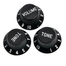 3pcs Plastic Top Hat Style 1 Volume 2 Tone Speed Control Knobs Set for Electric