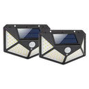 2pcs 100LED Solar Motion Sensor Wall Light Waterproof Garden Security Lamp A
