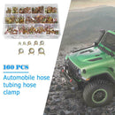 160pcs 6-17mm Spring Clips Vacuum Hose Fuel Line Water Pipe Air Tube Clamps