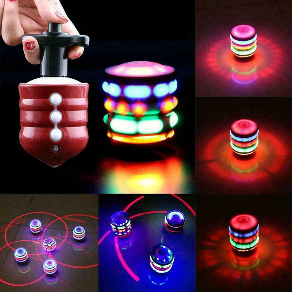 Children's Colorful Glowing Gyro Toys Music Electric Hot Wooden Gyros Y3U8