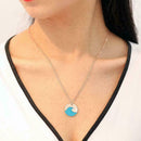 Blue Ocean Necklace Beach Surfer Jewelry Blue Wave Necklace New