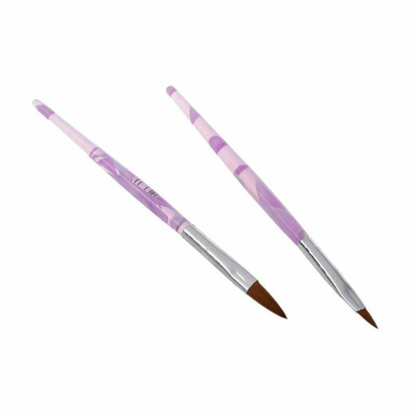 6 Different Size Acrylic Nail Art Brush(NO.2,4,6,8,10,12)Violet White H9W5