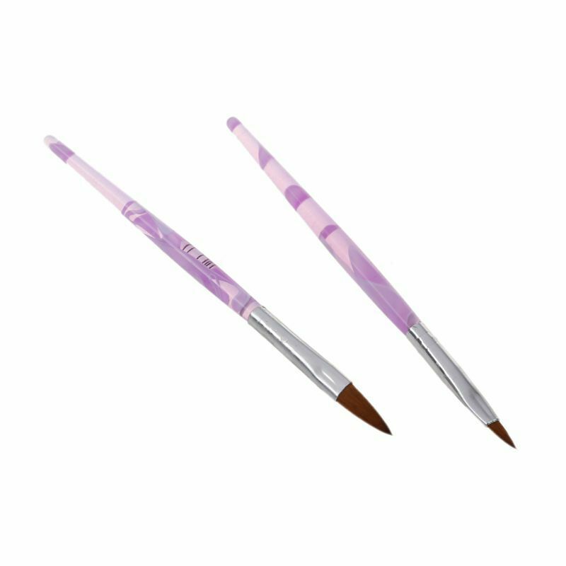 6 Different Size Acrylic Nail Art Brush(NO.2,4,6,8,10,12)Violet White H9W5