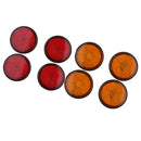 4 Set 8x Universal Motorcycle Round Reflector 2 inch Mounted Amber Red & Orange