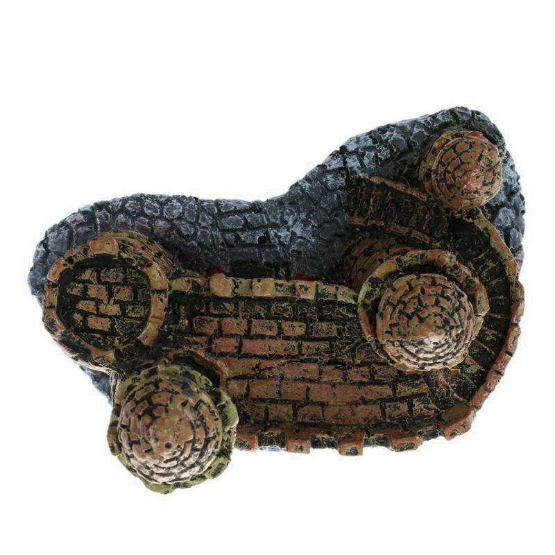 Artificial Aquarium Fish Tank Ornament Castle Tower House Cave Craft DIY De U3F1