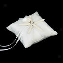 Wedding Party Starfish Ivory Satin Chiffon Ring Bearer Pillow Cushion 4"x4"