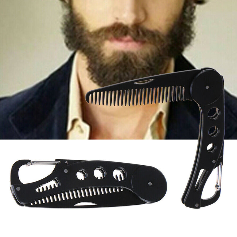 Portable Beard Comb Men Shaving Pocket Comb Male Stainless Steel Mustache X TE