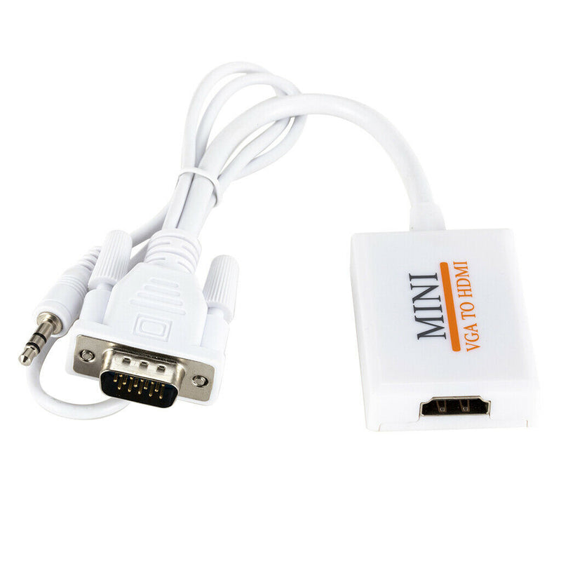VGA Male to HDMI Female Audio Video Cable Converter w/ Audio & USB Cable