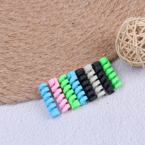 4Pcs/set USB cable protector earphone cord USB line spiral protective sleeve M&E