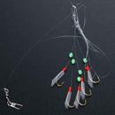 5pcs Transparent Fish Skin Barbed Sabiki Fishhooks Lure Fishing  Jig Hooks