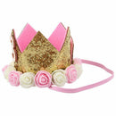 Flower Headband Princess Crown Birthday Crown Headdress Baby Shower Kids Bi