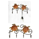 Cast Iron Tortoise Hanger with 4 Hooks, Decorative Wall Hook Rack for Coats,