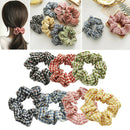 6Pieces Daisy Hair Scrunchies Cotton Flower  Hair Scrunchies Plaid Elastic Hair