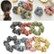 6Pieces Daisy Hair Scrunchies Cotton Flower  Hair Scrunchies Plaid Elastic Hair