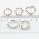16pcs Diamante Rhinestone Flower Buckle Invitation Ribbon Slider Crafts 17mm