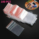 100 pcs Clear Polybag Self Adhesive Seal Plastic Bags Zip Lock Storage Bag