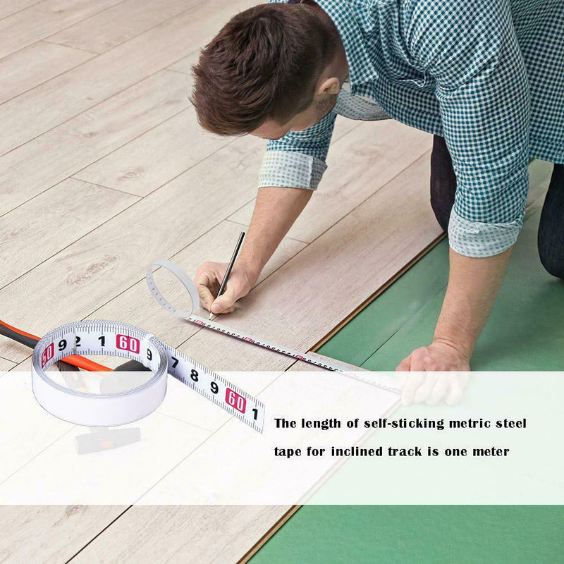 Stainless Steel Miter Track Tape Self Adhesive Metric Scale Ruler (M White)