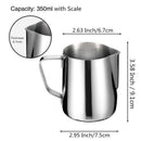 Milk Jug 350Ml/12 Fl.Oz, 304 Stainless Steel Milk Pitcher, Milk Frothing JugZ9Y1