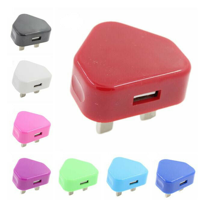 For Phones Tablets PC ipad UK Mains Wall 3 Pin Plug Adaptor Charger USB Port new