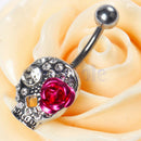 Sexy Crystal Flower Dangle Navel Belly Button Ring Bar Jewelry Hot
