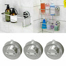 Stainless Bathroom Sucker Shelf Shower Caddy Storage Holder B4U6 Rack-Organ D8E7