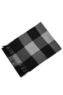 Chic Black & Gray Checked Pattern Fringe Decorated Men's Scarf W2S5
