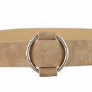 Women Leather Belt Round Buckle Belts Female Leisure Jeans Wild Without Pin