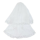 White Woman Bridal Veils Wedding Veils 2 Layers Handmade Beaded Edge with C