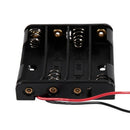Black 4 x 1.5V AAA Battery Batteries Holder Case w Wire Leads K7J1