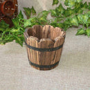 Wooden Round Barrel Planter Flower Pots Home Office Garden Decor Wedding S3 C2S9