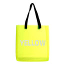 Transparent PVC Shopping Tote Women Shoulder Beach Travel Handbags (Yellow) A