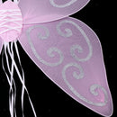2pcs Girls Glitter Pink Butterfly Wing Fairy Princess Party Fancy Dress Gift