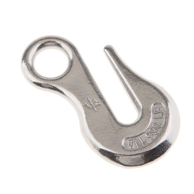 1/4 inch Forged Stainless Steel Hook Safety Latch Eye Hook Tow Crane Lift