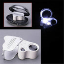 60X Magnifying Loupe Jewelry Eye Glass Magnifier LED Light Jewelers Loop Pocket_