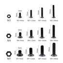 460Pcs M3 M4 M5 Alloy Steel Countersunk Flat Head Hex Socket Cap Screws Nut U2F5