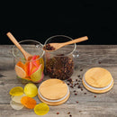 Food Storage Glass Jar Clear Sealed Canister Container with Lid and Spoon f