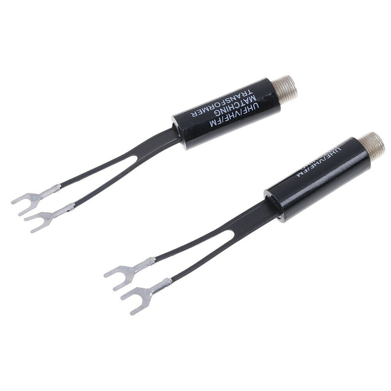 2Pcs Uhf/Vhf/Fm/Tv F Cable75-300Ohm Balun Antenna Matching Transformer AdaptME
