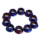 Titanium Nuts M6 Flange Nut Screws Bolts Motorcycle Bicycle Insert Lock N^