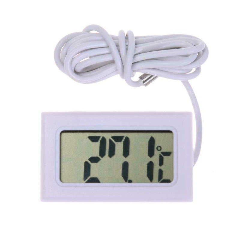 Waterproof Electronic Digital LCD Pet Aquarium Thermometer w/ Probe(White) A