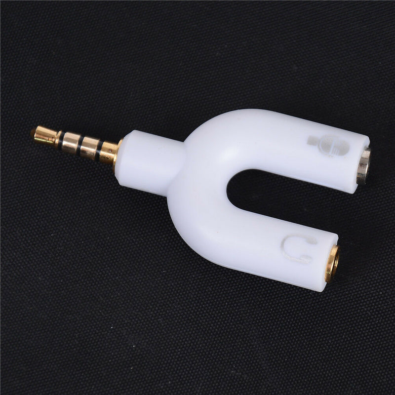 3.5mm Stereo Splitter Audio to Micphone Headset Jack Plug Adapter For Phone BX