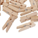 100 Natural Wooden Mini Craft Pegs Cloth Pin Photo Hanging Spring Clips 25mm