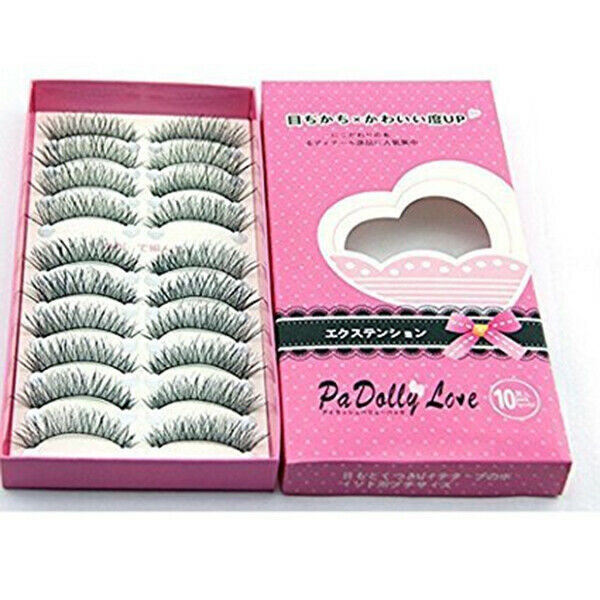 10 pairs of eyelashes False Eyelashes Natural Beauty Makeup Eyelashes - Cro W7K7