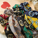 Beach Style Round Printed Ribbon Large Intestine Circle Hair Ring Women'S P