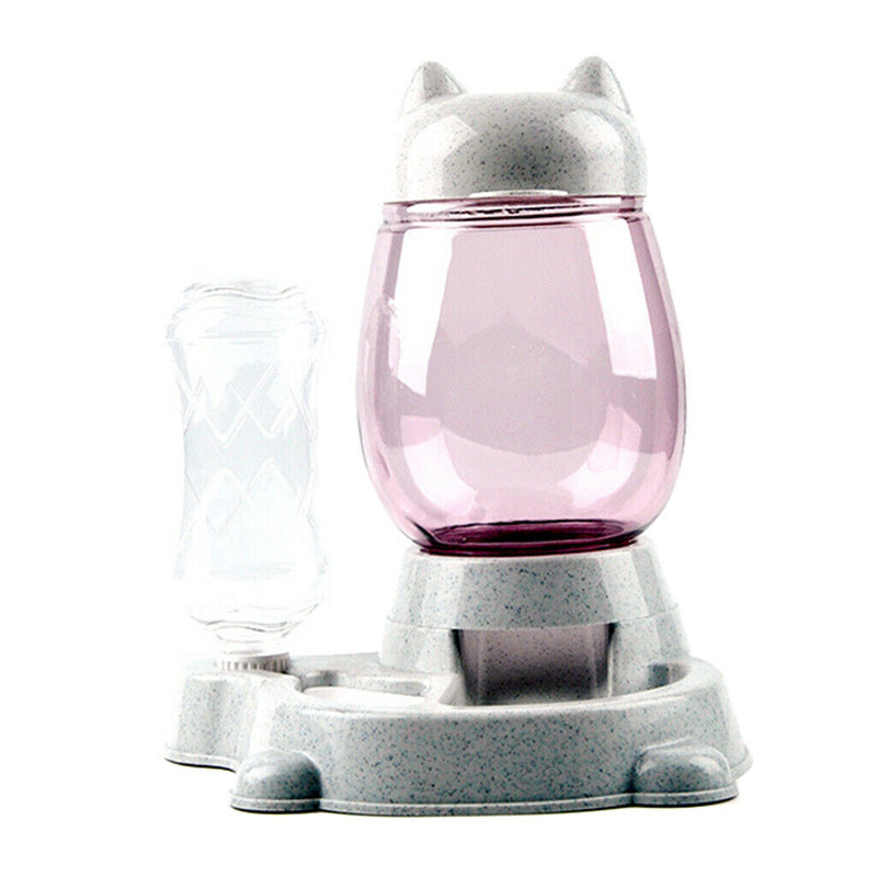 Pet Dog Automatic Dispenser Pet Bowls For Large Dogs Puppy Kitten Gray