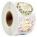 500Pcs/Roll Handmade Thank You Flower Stickers Paper Label Round Gift DecorSEAU