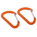 2Pcs Portable Aluminum Alloy Carabiner D Shape Quickdraw Backpack Buckles