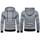 Men Autumn Long-Sleeves Hooded Jumper Hoodie Sweatershirt (Light Grey M) A